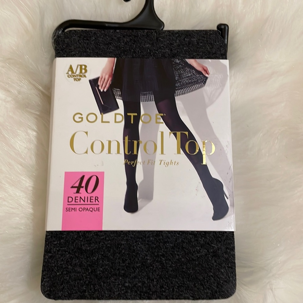 Gold Toe Perfect Fit Control Top Grey Tights